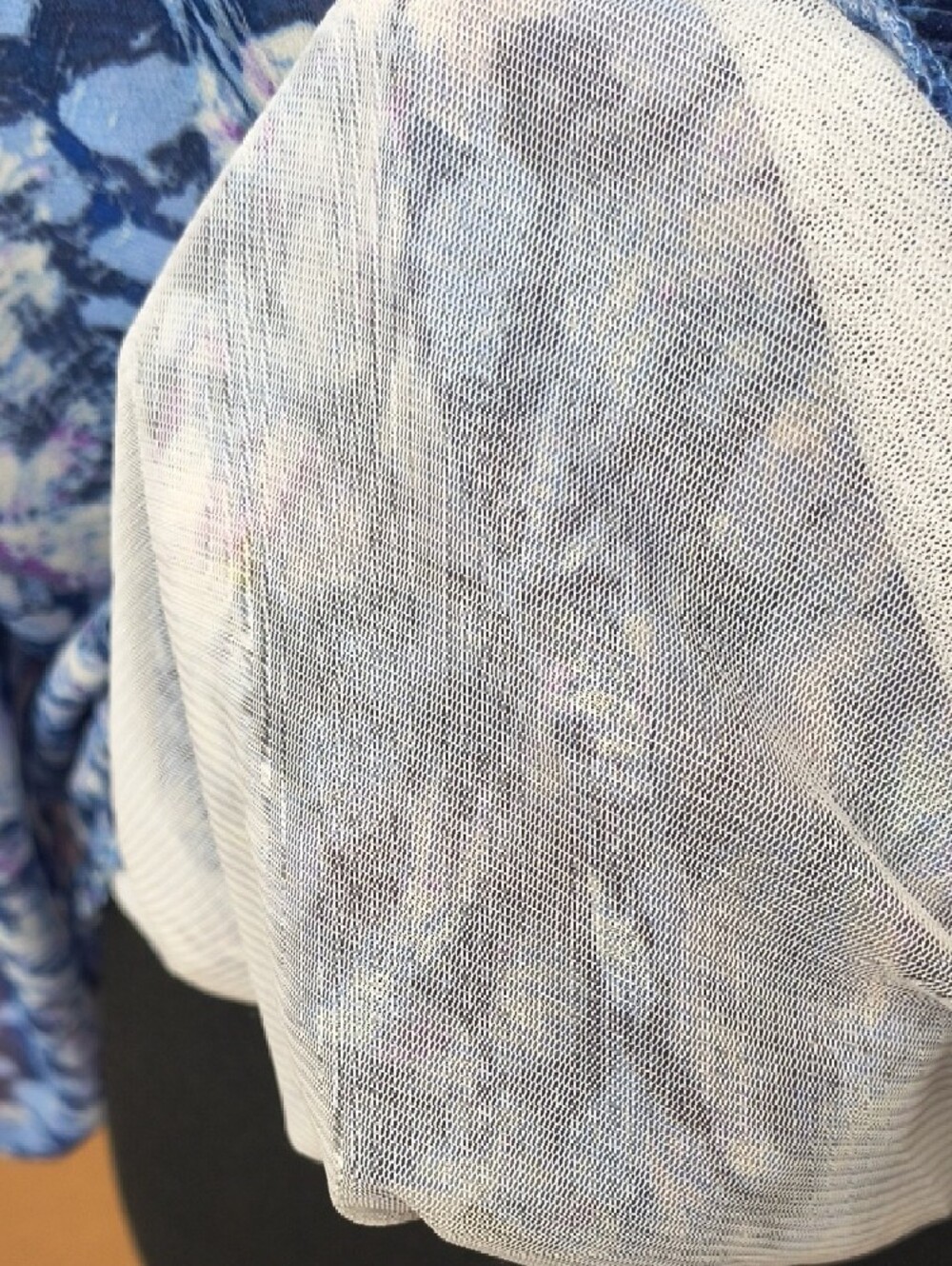 Cathy Daniels Women's Blue Printed Peasant Boho Blouse Size Large - Picture 7 of 7